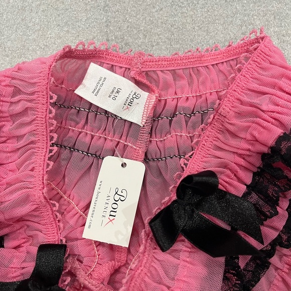 [US M]Baux Avenue Pink and Black Ruffled undyed Panties - Picture 3 of 7